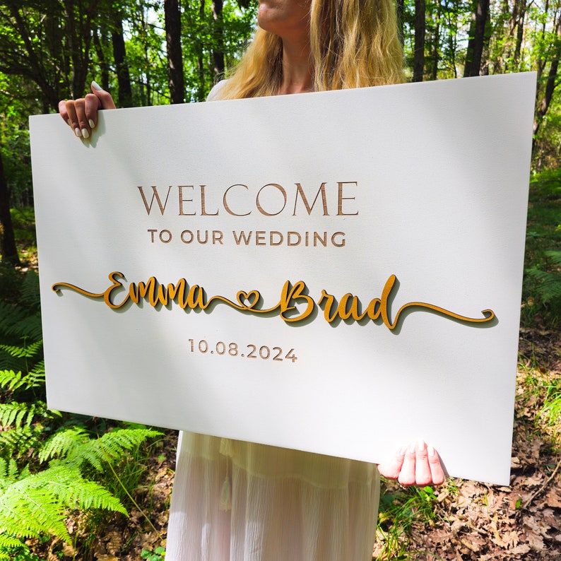 Gold Letters Wedding Welcome Sign