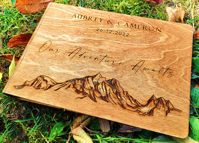 Personalized Mountain Wedding Guest Photo Book